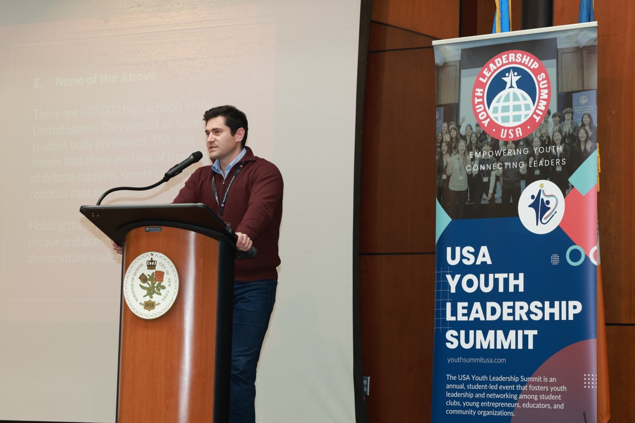 InGenius Prep Co-Founder Joel Butterly delivering a keynote speech at YLS 2026